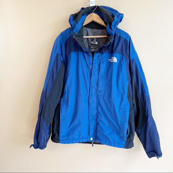 NORTH FACE men’s blue hyvent jacket size medium with hood - Picture 8 of 8